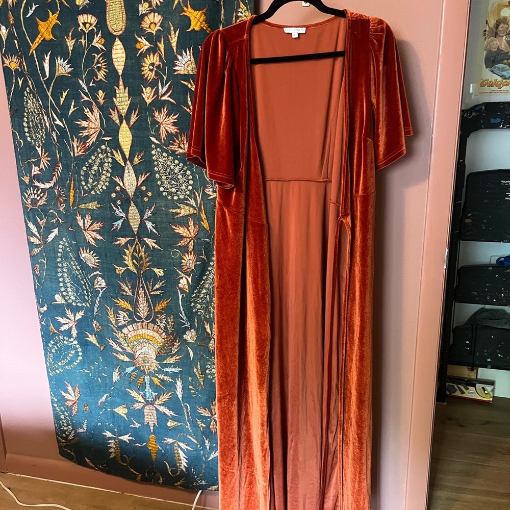 Baltic Born Rust Velvet Long Dress